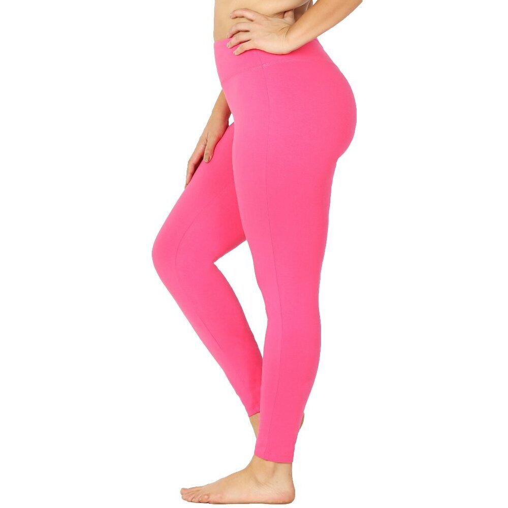 Zenana Leggings Fuchsia Pink Plus Size